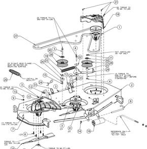 Deck Diagram and Parts List for XT2-GX54KH (14AQA6CA210)(2017) Cub Cadet Lawn Tractor